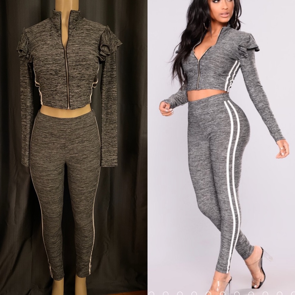 Fashion Nova - Tennis Match Set - Charcoal